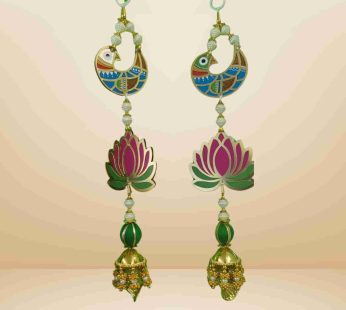 Ethnic Lotus Latkan with Bells – Festive Home Decor Hanging