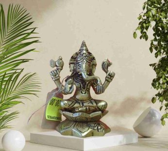 Traditional Brass Lord Ganesha Idol for Home Décor – Hindu God Ganesh Statue